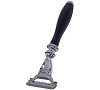 La Maison du Barbier - Rasoir Homme Rétro Noir - 3 Lames Ultra Fines en Acier Inoxydable, Bande d’Aloé Vera et de Vitamine E - Fabrication Française