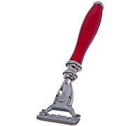La Maison du Barbier - Rasoir Homme Rétro Rouge Ferrari - 3 Lames Ultra Fines en Acier Inoxydable, Bande d’Aloé Vera et de Vitamine E - Fabrication Française