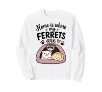 La Maison Est Là Où sont Mes Furets Illustration Mignonne De Sweatshirt