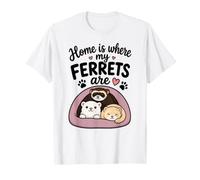 La Maison Est Là Où sont Mes Furets Illustration Mignonne De T-Shirt