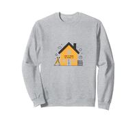 La Maison est l'endroit où se Trouve l'école L'éducation des mères à la Maison Sweatshirt, Unisexe pour Adultes, Gris Chiné, M