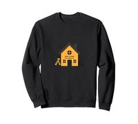 La Maison est l'endroit où se Trouve l'école L'éducation des mères à la Maison Sweatshirt, Unisexe pour Adultes, Noir, XL