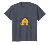 La Maison est l'endroit où se Trouve l'école L'éducation des mères à la Maison T-Shirt, Enfant, Bleu Chiné, 3 Ans