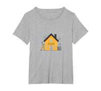 La Maison est l'endroit où se Trouve l'école L'éducation des mères à la Maison T-Shirt, Femme Grandes Tailles, Gris Chiné, 1X