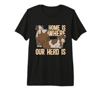 La Maison est l'endroit où se Trouve Notre Troupeau Farmer Tractor Operator Harvester T-Shirt Haut de Gamme