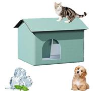 La maison fraîche d'extérieur for chat en coton EPE est conçue for offrir un environnement rafraîchissant à votre animal de compagnie par temps chaud, le gardant au frais et à l'aise.(Green,XL (62*42*