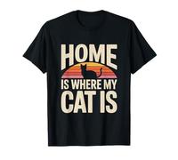 La Maison rétro est l'endroit où se Trouve Mon Chat T-Shirt
