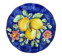 La Maison Unique: Assiette plate 26 cm en céramique Vietrese peinte à la main - Décoration "Citrons" Traditionnel - Style Côte Amalfitaine - Fabriqué en Italie 2404251100