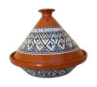 La Maison Unique: Tajine Terre cuite Marocaine Tunisienne Diamètre 32 cm Cocotte Pression Avec Couvercle Plat Ethnique Marocain Cuisine Santé - Qualité Premium - Vert