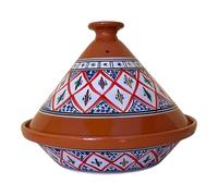 La Maison Unique: Tajine Terre cuite Marocaine Tunisienne Diamètre 32 cm Cocotte Pression Avec Couvercle Plat Ethnique Marocain Cuisine Santé - Qualité Premium - Rouge