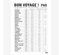 LA Majorette À Moustache - Affiche Bon Voyage - 50 cm x 70 cm - Livrée dans Un Tube Protecteur en Carton (53 cm x 6 cm) pour Les Amateurs de Voyages