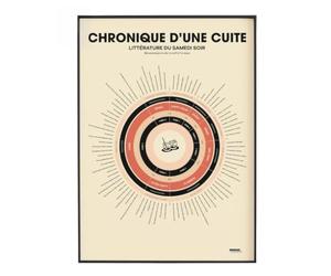 La Majorette à Moustache - Affiche Chronique d'une Cuite - Poster Humour Décalé, Idée Cadeau Originale - Décoration Murale 50x70 cm - Fabriquée en France - Livrée en Tube Carton