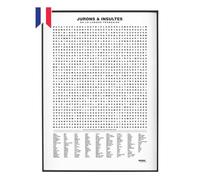 La Majorette à Moustache - Affiche Compilation des Jurons et Insultes - Poster Humour Décalé, Idée Cadeau Originale - Décoration Murale 50x70 cm - Fabriquée en France - Livrée en Tube Carton