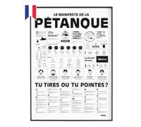 La Majorette à Moustache - Affiche Manifeste de la Pétanque - Poster Humour, Idée Cadeau Originale - Décoration Murale 50x70 cm - Fabriquée en France - Livrée en Tube Carton