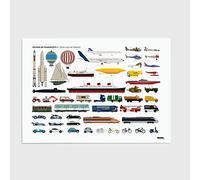 LA Majorette À Moustache - Affiche Moyens de transports et véhicules de France- 50 cm x 70 cm - Livrée dans Un Tube Protecteur en Carton (53 cm x 6 cm) pour Les Amateurs de Véhicules