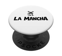 La Mancha Moulin à Vent Espagnol Don Quichotte Imprimé Noir PopSockets PopGrip Adhésif