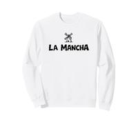 La Mancha Moulin à Vent Espagnol Don Quichotte Imprimé Noir Sweatshirt
