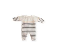La Manufacture De Layette Combinaison Marinière Bébé - Look Marin avec Rayures | Douceur et Confort (Écru/Curry, 0-1 mois)
