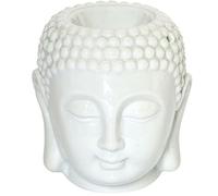 La Manufacture des Senteurs 41-2H-006 Diffuseur de Parfum Brûleur à Bougie Bouddha Blanc Céramique D10,5 x H11,5 cm
