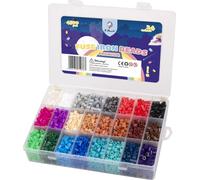La Manuli Perles à Repasser Lot de 4500 Perles Pour les Enfants de qualité supérieure 5 mm 24 couleurs Compatible avec les Perles Pyssla (couleurs foncées)