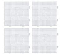 La Manuli 4x Plaques de Perles à Repasser Transparentes Midi 5mm - Lot de Plaques à Brancher 14,5 x 14,5 cm
