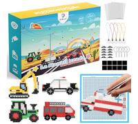 La Manuli 6000 Perles à Repasser Lot de "Amazing Vehicles" 5 mm 10 couleurs avec Plaques Plaquées, Accessoires, Compatible avec les Perles Pyssla Beads | Motifs colorés + DIY | Kit complet