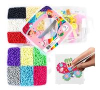 La Manuli Kit de Perles d'Eau - Ensemble de 12 000 Perles en 12 Couleurs et Formes, Planche Canevas, Spray, Pendentif, Pince, Pinceau et Applicateur - Loisirs Créatifs - Cadeau pour Garçon et Fille