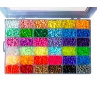 La Manuli Kit perles à repasser 11000 pièces 5mm, 36 couleurs, compatibles marques, brillent dans l'obscurité