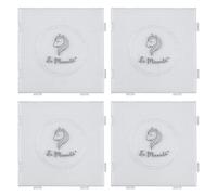 La Manuli Lot de 4 plaques de perles à repasser - Plaque à broches carrée (14,5 x 14,5 cm) - Pour mini perles à repasser de 2,6 mm - Transparent