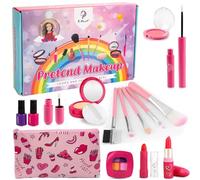 La Manuli Maquillage Enfant Jouet Filles - Faux Maquillage Enfant Fille, Sac à Main et Accessoires, Jeux D'imitation, Anniversaire Cadeau pour Princesse Filles 3 4 5 6 7 8 Ans