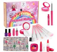 La Manuli Maquillage Enfant Jouet Filles - Faux Maquillage Enfant Fille, Sac à Main et Accessoires, Jeux D'imitation, Anniversaire Cadeau pour Princesse Filles 3 4 5 6 7 8 Ans