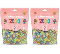 La Manuli Perles à Repasser 2000 Pièces 5mm - Kit Loisirs Créatifs - Sac Refermable - DIY pour Enfants et Adultes (Lot de 2)