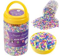 La Manuli Perles à repasser assorties - 5000 pièces (perles bicolores de bonbons) 10 couleurs, 5mm perles à enficher Compatible avec toutes les marques de perles | Boîte de perles Fuse Beads