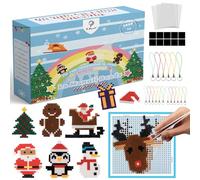 La Manuli Perles à Repasser de Noël Kit Bricolage Enfant 6000 Pièces, Fusible Perles avec Plaques et Accessoires pour Créer des Décorations de Sapin - 17 Christmas Motifs, 12 Couleurs, 5mm