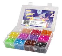 La Manuli Perles à Repasser Lot de 4000 Perles Pour les Enfants Brillantes de 5 mm 12 couleurs Compatible avec les Perles Pyssla, Fuse Beads for Kids