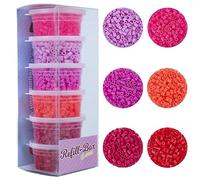 La Manuli Perles à Repasser Rouge Rose 3000 Pièces 5mm Fusible Perles pour les Enfants, Accessoires pour la Fabrication de Bijoux DIY