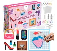 La Manuli Perles à Repasser Set 11 000 Pièces, 26 Supports, 5mm Fusible Perles Bricolage pour Enfants avec Motifs Cosmétiques, Création de Porte-clés, Bijoux et Accessoires - Cadeau Éducatif DIY