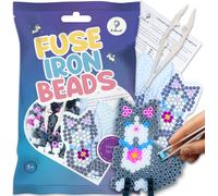 La Manuli plaque de perles à repasser chaton avec modèle & perles gratuites, transparent, accessoires dès 5 ans