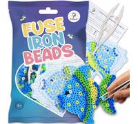La Manuli Plaques de perles à repasser avec modèles assortis - Poisson + perles gratuites | Plaques transparentes Midi | Accessoires | Un bon cadeau pour les enfants à partir de 5 ans (poisson)