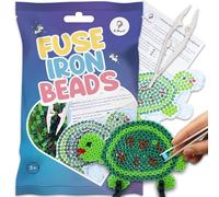 La Manuli Plaques de perles à repasser avec modèles assortis - Tortue + perles gratuites | Plaques transparentes Midi | Accessoires | Un bon cadeau pour les enfants à partir de 5 ans (tortue)