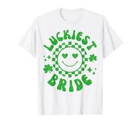 La mariée la Plus chanceuse | Lons Get Lucked Up Bachelorette Retro Smile T-Shirt