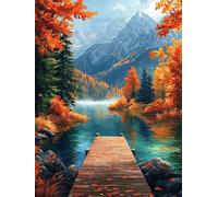 La Marina Peinture Numero Adulte-Paysage 2 Peinture par Numéro Adultes débutants, avec Peinture Pinceaux et Acryliques Bricolage Peintures Kits d'Art, par Décoration Murale Cadeaux 80x100cm n0n0-905