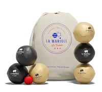 LA MARIOLE - Jeu de Boules de Pétanque Tout Terrain Intérieur Extérieur Indoor Outdoor - Pack Officiel V4 (Noir & Gold)