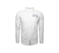 La Martina Chemise 'MAC301' gris / bleu violet / blanc, Taille S