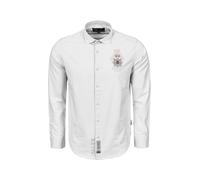 La Martina Chemise 'MBCG01' gris clair / blanc, Taille XL