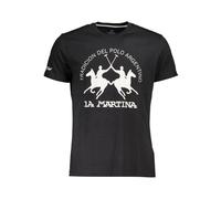 La Martina - Cotton T-Shirt - Homme - Tops - Noir - Taille: XL