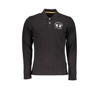 La Martina - Elegant Long Sleeved Polo - Homme - Tops - Noir - Taille: L
