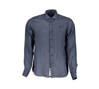 La Martina - Linen Shirt - Homme - Chemises - Bleu - Taille: XL