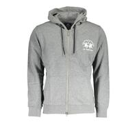 La Martina - Sweat à capuche gris avec zip et impression - Homme - Sweatshirts et sweats à capuche - Gris - Taille: S