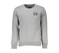 La Martina - SweaT-shirt molletonné brodé à col rond - Homme - Sweatshirts et sweats à capuche - Gris - Taille: L